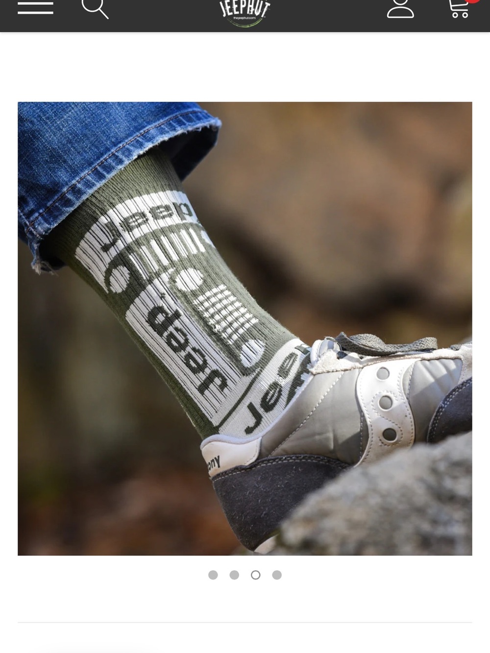 Jeep Olive Green and White Graphic Crew Socks for Men